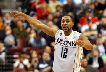PHILADELPHIA - MARCH 21:  A.J. Price #12 of the Connecticut Huskies reacts during the game against the Texas A&M Aggies during the second round of the NCAA Division I Men's Basketball Tournament at the Wachovia Center on March 21, 2009 in Philadelphia, Pennsylvania.  (Photo by Jim McIsaac/Getty Images)