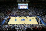 CHARLOTTE, NC - MARCH 29:  A general view of the game between the North Carolina Tar Heels and the Louisville Cardinals during the 2008 NCAA Men's East Regional Final at Bobcats Arena on March 29, 2008 in Charlotte, North Carolina.  (Photo by Streeter Lecka/Getty Images)