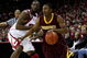 MADISON, WI - JANUARY 15: Al Nolen #0 of the Minnesota Golden Gophers drvies around Marcus Landry #1 of the Wisconsin Badgers on January 15, 2009 at the Kohl Center in Madison, Wisconsin. Minnesota defeated Wisconsin 78-74 in overtime. (Photo by Jonathan Daniel/Getty Images)