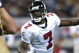 6 Jan 2002: Quarterback Michael Vick #7 of the Atlanta Falcons scrambles against the St. Louis Rams at the Dome at America's Center in St. Louis, Missouri. DIGITAL IMAGE. Mandatory Credit: Elsa /Getty Images