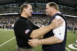 DETROIT - FEBRUARY 05:  Head coach Bill Cowher of the Pittsburgh Steelers shakes hands with head coach Mike Holmgren of the Seattle Seahawks before the start of Super Bowl XL at Ford Field on February 5, 2006 in Detroit, Michigan.  (Photo by Harry How/Getty Images)