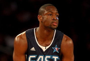 PHOENIX - FEBRUARY 15:  Dwyane Wade #3 of the Eastern Conference looks across the court during the 58th NBA All-Star Game, part of 2009 NBA All-Star Weekend at US Airways Center on February 15, 2009 in Phoenix, Arizona.  NOTE TO USER: User expressly acknowledges and agrees that, by downloading and or using this photograph, User is consenting to the terms and conditions of the Getty Images License Agreement.  (Photo by Ronald Martinez/Getty Images)