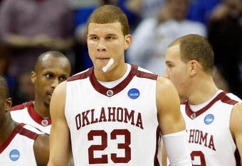 KANSAS CITY, MO - MARCH 21:  Blake Griffin #23 of the Oklahoma Sooners looks on during the second round game against the Michigan Wolverines in the NCAA Division I Men's Basketball Tournament at the Sprint Center on March 21, 2009 in Kansas City, Missouri. The Sooners defeated the Wolverines 73-63.  (Photo by Jamie Squire/Getty Images)