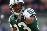 EAST RUTHERFORD, NJ - NOVEMBER 09: Chansi Stuckey #83 of the New York Jets at the line of scrimmage against the St. Louis Rams at Giants Stadium on November 9, 2008 in East Rutherford, New Jersey. (Photo by Nick Laham/Getty Images) 