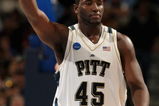 DENVER - MARCH 22:  DeJuan Blair #45 of the Pittsburgh Panthers celebrates scoring against the Michigan State Spartans during the second round game of the South Regional as part of the 2008 NCAA Men's Basketball Tournament at Pepsi Center on March 22, 2008 in Denver, Colorado.  The Spartans defeated the Panthers 65-54.  (Photo by Doug Pensinger/Getty Images)
