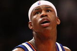 NEW YORK - MARCH 07:  Al Harrington #7 of the New York Knicks looks on against the Charlotte Bobcats on March 7, 2009 at Madison Square Garden in New York City. NOTE TO USER: User expressly acknowledges and agrees that, by downloading and or using this photograph, User is consenting to the terms and conditions of the Getty Images License Agreement.  (Photo by Nick Laham/Getty Images)