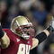 CHESTNUT HILL, MA - NOVEMBER 29: Mark Herzlich #94 of the Boston College Eagles tries to get the crowd going in the third quarter against the Maryland Terrapins on November 29, 2008 at Alumni Stadium in Chestnut Hill, Massachusetts. Boston College defeated Maryland 28-21. (Photo by Elsa/Getty Images)