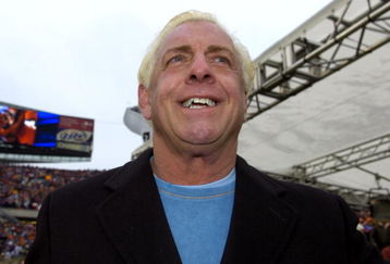 Wrestler Ric Flair on the sidelines before the NFC Championship  game as the Chicago Bears host the New Orleans Saints Jan. 21, 2007 at Soldier Field, Chicago.  (Photo by Al Messerschmidt/Getty Images)