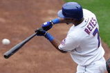 NEW YORK - SEPTEMBER 27:  Jose Reyes #7 of the New York Mets connects for a first inning base hit against the Florida Marlins on September 27, 2008 at Shea Stadium in the Flushing neighborhood of the Queens borough of New York City.  (Photo by Jim McIsaac/Getty Images)