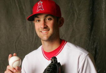 TEMPE, AZ - FEBRUARY 22:  Pitch Nick Adenhart #90 of the Los Angeles Angels of Anaheim poses during Photo Day on February 22, 2007 at Tempe Diablo Stadium in Tempe Arizona.  (Photo by Stephen Dunn/Getty Images)