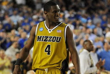 GLENDALE, AZ - MARCH 26:  Guard J.T. Tiller #4 of the Missouri Tigers walks off the court after defeating the Memphis Tigers 102-91 in the Sweet 16 of the NCAA Division I Men's Basketball Tournament at the University of Phoenix Stadium on March 26, 2009 in Glendale, Arizona.  (Photo by Ronald Martinez/Getty Images)