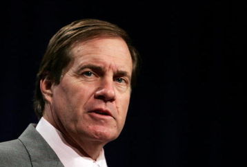 JACKSONVILLE, FL - FEBRUARY 4:  Bill Belichick, head coach of the New England Patriots, speaks at a pre Superbowl press conference February 4, 2005 at the Prime F. Osborn Convention Center in Jacksonville, Florida.  (Photo by Al Bello/Getty Images)