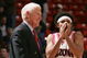 BOISE, ID - MARCH 19: Head coach Lute Olson and Salim Stoudamire #20 of the Arizona Wildcats celebrate after defeating the University of Alabama at Birmingham Blazers in the 2005 NCAA division 1 men's basketball championship tournament game at Taco Bell Arena on March 19, 2005 in Boise, Idaho. The Wildcats defeated the Blazers 85-63. (Photo by Jonathan Ferrey/Getty Images)