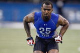 INDIANAPOLIS, IN - FEBRUARY 24:  Defensive back Malcolm Jenkins of Ohio State runs in practice drills during the NFL Scouting Combine presented by Under Armour at Lucas Oil Stadium on February 24, 2009 in Indianapolis, Indiana. (Photo by Scott Boehm/Getty Images)