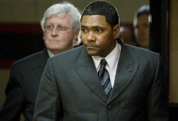 HOUSTON - FEBRUARY 11:  Shortstop Miguel Tejada (R) of the Houston Astros arrives to make a statement along with his attorney Mark Touchey during a press conference at Minute Maid Park February 11, 2009 in Houston, Texas. Earlier in the day Tejada plead guilty at the federal courthouse in Washington that he made misleading statements during a transcribed interview with congressional staffers in 2005 over the use of banned performance-enhancing substances in Major League Baseball.  (Photo by Bob Levey/Getty Images)