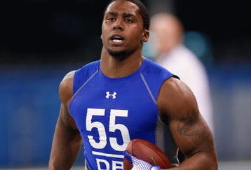 INDIANAPOLIS, IN - FEBRUARY 24:  Defensive back Chip Vaughn of Wake Forest runs with the football in practice drills during the NFL Scouting Combine presented by Under Armour at Lucas Oil Stadium on February 24, 2009 in Indianapolis, Indiana. (Photo by Scott Boehm/Getty Images)