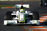 MELBOURNE, AUSTRALIA - MARCH 27:  Jenson Button of Great Britain and Brawn GP drives during practice for the Australian Formula One Grand Prix at the Albert Park Circuit on March 27, 2009 in Melbourne, Australia.  (Photo by Clive Mason/Getty Images)