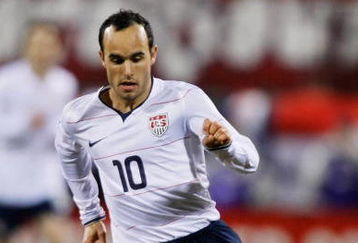 COLUMBUS, OH - FEBRUARY 11:  Landon Donovan #10 of USA dribbles the ball against Mexico during a FIFA 2010 World Cup qualifying match in the CONCACAF region on February 11, 2009 at Columbus Crew Stadium in Columbus, Ohio. (Photo by Jamie Sabau/Getty Images)