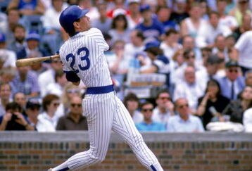 CHICAGO - 1989:  Ryne Sandberg #23 of the Chicago Cubs bats during a game in the 1989 season at Wrigley Field in Chicago, Illinois. (Photo by Jonathan Daniel/Getty Images)
