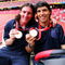 BEIJING - AUGUST 23: Argentinian forwards Lionel Messi (L) and Sergio Aguero  gold medal pose during the men's Olympic football tournament medal ceremony at the national stadium in Beijing during  the Men's Final between Nigeria and Argentina at the National Stadium on Day 15 of the Beijing 2008 Olympic Games on August 23, 2008 in Beijing, China. (Photo by Koji Watanabe/Getty Images)