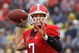 ATHENS, GA - NOVEMBER 29: Quarterback Matthew Stafford #7 of the Georgia Bulldogs threw for 407 yards and 5 touchdowns during the game against the Georgia Tech Yellow Jackets during the game at Sanford Stadium on November 29, 2008 in Athens, Georgia. The Yellow Jackets beat Bulldogs 45-42. (Photo by Mike Zarrilli/Getty Images)