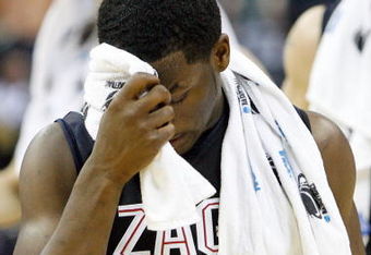 MEMPHIS, TN - MARCH 27:  Jeremy Pargo #2 of the Gonzaga Bulldogs walks off the court after losing to the North Carolina Tar Heels during the NCAA Men's Basketball Tournament South Regionals at the FedExForum on March 27, 2009 in Memphis, Tennessee. The Tar Heels defeated the Bulldogs 98-77.  (Photo by Joe Murphy/Getty Images)