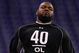 INDIANAPOLIS, IN - FEBRUARY 21: Offensive lineman Michael Oher of Mississippi runs the 40 yard dash during the NFL Scouting Combine presented by Under Armour at Lucas Oil Stadium on February 21, 2009 in Indianapolis, Indiana. (Photo by Scott Boehm/Getty Images)