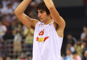 BEIJING - AUGUST 24:  Ricky Rubio #6 of Spain reacts after the United States won 118-107 in the gold medal game during Day 16 of the Beijing 2008 Olympic Games at the Beijing Olympic Basketball Gymnasium on August 24, 2008 in Beijing, China.  (Photo by Phil Walter/Getty Images)