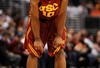 LOS ANGELES, CA - MARCH 14:  Guard DeMar DeRozan #10 of the USC Trojans stands on the court during the game against the Arizona State Sun Devils in the Pacific Life Pac-10 Men's Basketball Tournament Championship Game at the Staples Center on March 14, 2009 in Los Angeles, California.  (Photo by Harry How/Getty Images)