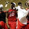 ATLANTA - MARCH 16:  Jeremy Price #50 and other members of the Georgia Bulldogs celebrate after defeating the Arkansas Razorbacks 66-57 during the championship game of the SEC Men's Basketball tournament on March 16, 2008 at Alexander Memorial Coliseum, on the campus of Georgia Tech, in Atlanta Georia.  (Photo by Chris Graythen/Getty Images)