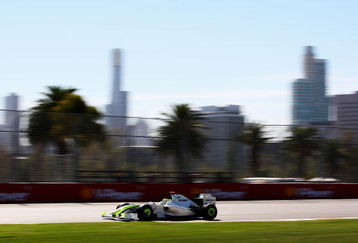 MELBOURNE, AUSTRALIA - MARCH 28:  Jenson Button of Great Britain and Brawn GP drives on his way to taking pole position during qualifying for the Australian Formula One Grand Prix at the Albert Park Circuit on March 28, 2009 in Melbourne, Australia.  (Photo by Clive Mason/Getty Images)