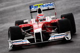PORTIMAO, PORTUGAL - JANUARY 19:  Kamui Kobayashi of Japan and Toyota test drives the new Toyota TF109 during Formula One winter testing at the Autodromo Internacional do Algarve on January 19, 2009 in Portimao, Portugal.  (Photo by Mark Thompson/Getty Images)