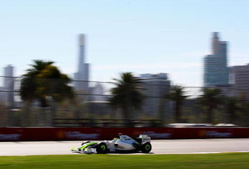 MELBOURNE, AUSTRALIA - MARCH 28:  Jenson Button of Great Britain and Brawn GP drives on his way to taking pole position during qualifying for the Australian Formula One Grand Prix at the Albert Park Circuit on March 28, 2009 in Melbourne, Australia.  (Photo by Clive Mason/Getty Images)