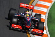 MELBOURNE, AUSTRALIA - MARCH 27: Lewis Hamilton of Great Britain and McLaren Mercedes drives during practice for the Australian Formula One Grand Prix at the Albert Park Circuit on March 27, 2009 in Melbourne, Australia. (Photo by Clive Mason/Getty Images)