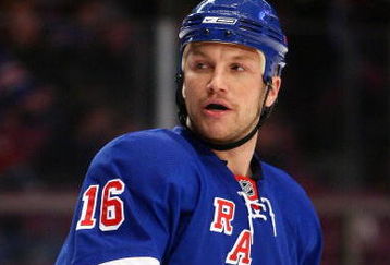 NEW YORK - MARCH 21: Sean Avery #16 of the New York Rangers waits for play to resume against the Buffalo Sabres during their game on March 21, 2009 at Madison Square Garden in New York City.  (Photo by Chris McGrath/Getty Images)
