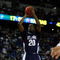 DETROIT - MARCH 28: Shane Clark #20 of the Villanova Wildcats against the Kansas Jayhawks during the Midwest Regional Semifinal of the 2008 NCAA Division I Men's Basketball Tournament at Ford Field on March 28, 2008 in Detroit, Michigan. Kansas won 72-57. (Photo by Gregory Shamus/Getty Images)