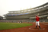 FLUSHING, NY - MARCH 29:  Tim Morris of the Red Storm waits on deck during the Georgetown Hoyas and St. John's Red Storm game at Citi Field on March 29, 2009 in the Flushing neighborhood, of the Queens borough of New York City. This is the first event to be held at the new Citi Field.  (Photo by Ezra Shaw/Getty Images)