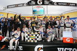 MARTINSVILLE, VA - MARCH 29:  Jimmie Johnson, driver of the #48 Lowe's Chevrolet, celebrates in victory lane after winning the NASCAR Sprint Cup Series Goody's Fast Pain Relief 500 at the Martinsville Speedway on March 29, 2009 in Martinsville, Virginia.  (Photo by Jerry Markland/Getty Images for NASCAR)
