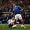 MARSEILLE, FRANCE - FEBRUARY 11:  Franck Ribery (r) of France is tackled by Fernando Gago of Argentina during the International Friendly match between France and Argentina at the Stade Velodrome on February 11, 2009 in Marseille, France.  (Photo by Michael Steele/Getty Images)