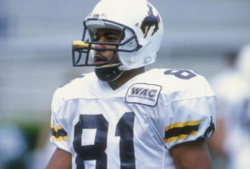 19 Sep 1998:  Wide receiver Brahms Derenoncourt #81 of the Wyoming Cowboys in action during the game against the Georgia Bulldogs at the Sanford Stadium in Athens, Georgia. The Bulldogs defeated the Cowboys 16-9. Mandatory Credit: Scott Halleran  /Allspor
