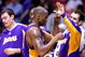EAST RUTHERFORD, NJ - MARCH 27:  Kobe Bryant #24 of the Los Angeles Lakers celebrates with team mates fatre defeating the New Jersey Nets during their game on March 27, 2009 at the Izod Center in East Rutherford, New Jersey. NOTE TO USER: User expressly acknowledges and agrees that, by downloading and/or using this Photograph, User is consenting to the terms and conditions of the Getty Images License Agreement.  (Photo by Chris McGrath/Getty Images)