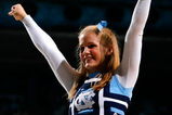 CHAPEL HILL, NC - NOVEMBER 30:  A cheerleader of the North Carolina Tar Heels performs during the game against the UNC Asheville Bulldogs at the Dean E. Smith Center on November 30, 2008 in Chapel Hill, North Carolina.  (Photo by Kevin C. Cox/Getty Images)
