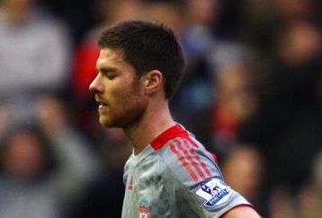 MIDDLESBROUGH, UNITED KINGDOM - FEBRUARY 28:  Xabi Alonso of Liverpool shows his dejection at the end of the Barclays Premier League match between Middlesbrough and Liverpool at the Riverside Stadium on February 28, 2009 in Middlesbrough, England.  (Photo by Clive Brunskill/Getty Images)