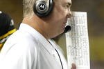 PITTSBURGH, PA- AUGUST 31: Mark Whipple, quarterbacks coach of the Pittsburgh Steelers watches play against the Carolina Panthers on August 31, 2006 at Heinz Field in Pittsburgh, PA. (Photo by Rick Stewart/Getty Images)