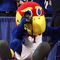 MINNEAPOLIS - MARCH 22:  Jayhawk, the mascot for the Kansas Jayhawks takes pictures with a camera from the photographer row against the Dayton Flyers during the second round of the NCAA Division I Men's Basketball Tournament at the Hubert H. Humphrey Metrodome on March 22, 2009 in Minneapolis, Minnesota.  (Photo by Jonathan Daniel/Getty Images)
