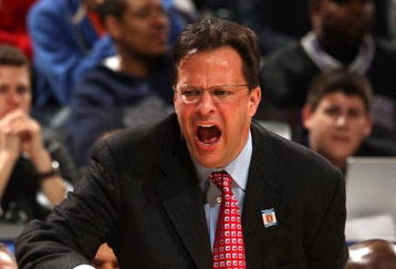 INDIANAPOLIS - MARCH 12:  Head coach Tom Crean of the Indiana Hoosiers coaches against the Penn State Nittany Lions during the first round of the Big Ten Men's Basketball Tournament at Conseco Fieldhouse on March 12, 2009 in Indianapolis, Indiana.  (Photo by Jonathan Daniel/Getty Images)