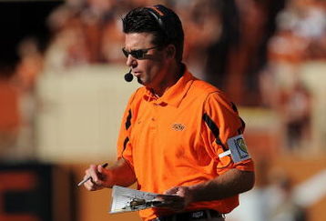 AUSTIN, TX - OCTOBER 25:  Head coach Mike Gundy of the Oklahoma State Cowboys during play against the Texas Longhorns at Texas Memorial Stadium on October 25, 2008 in Austin, Texas.  (Photo by Ronald Martinez/Getty Images)