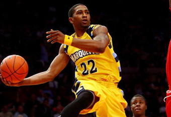 NEW YORK - MARCH 11: Jerel McNeal #22 of the Marquette Golden Eagles handles the ball against the St. John's Red Storm during the second round of the Big East Tournament at Madison Square Garden on March 11, 2009 in New York City.  (Photo by Chris McGrath/Getty Images)