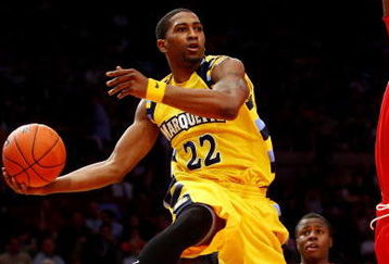 NEW YORK - MARCH 11: Jerel McNeal #22 of the Marquette Golden Eagles handles the ball against the St. John's Red Storm during the second round of the Big East Tournament at Madison Square Garden on March 11, 2009 in New York City.  (Photo by Chris McGrath/Getty Images)