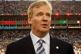 TAMPA, FL - FEBRUARY 01:  NFL Commissioner Roger Goodell and Captain Chesley B. Sullenberger III (R), pilot the US Airways Flight 1549 crew which crashed into the Hudson River in New York City, poses for a photo on the field prior to Super Bowl XLIII between the Arizona Cardinals and the Pittsburgh Steelers on February 1, 2009 at Raymond James Stadium in Tampa, Florida.  (Photo by Jamie Squire/Getty Images)